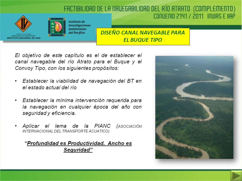 DISEÑO CANAL NAVEGABLE PARA EL BUQUE TIPO