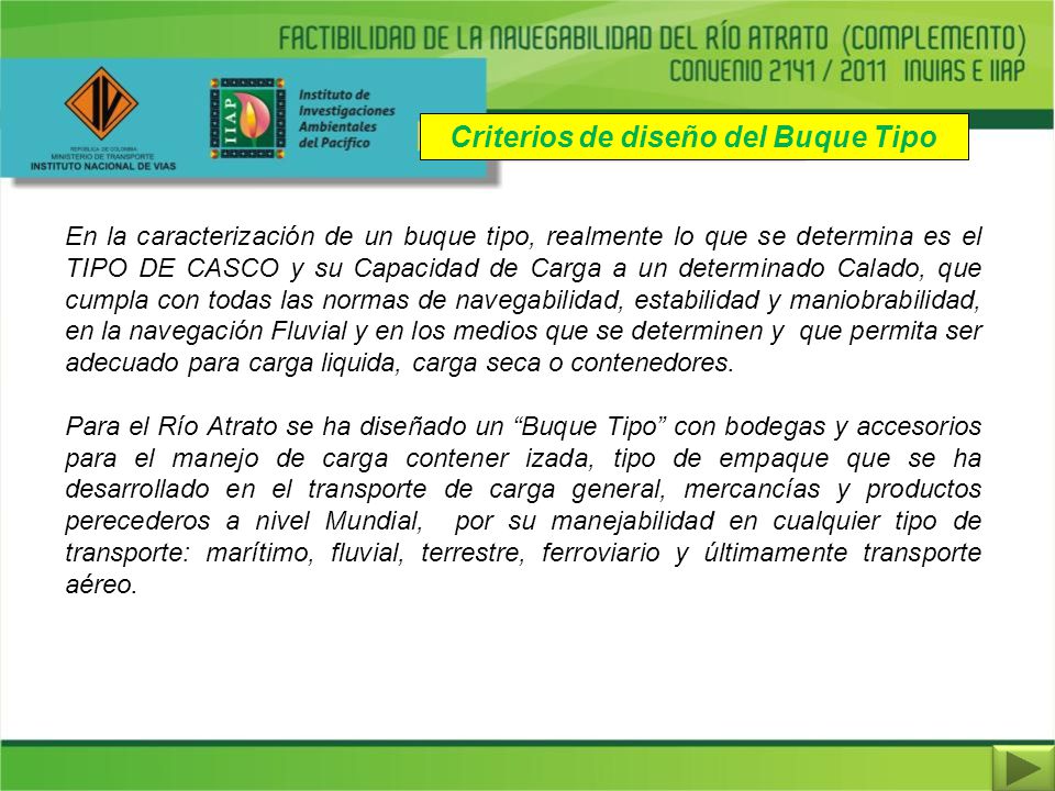 Criterios de diseño del Buque Tipo