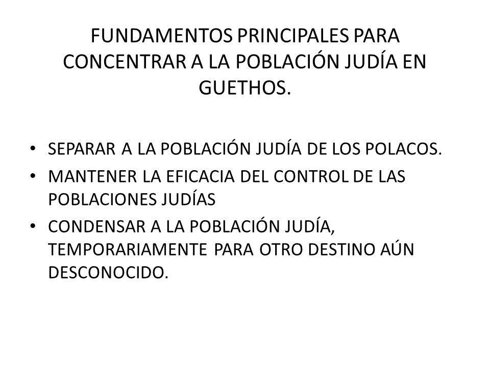 FUNDAMENTOS PRINCIPALES PARA CONCENTRAR A LA POBLACIÓN JUDÍA EN GUETHOS.