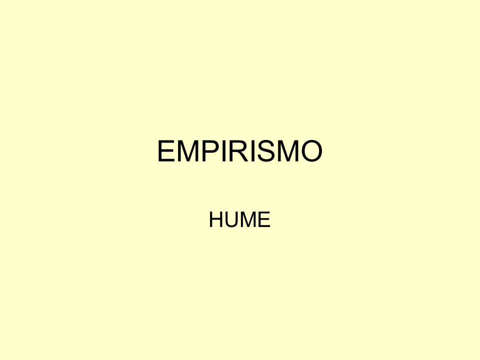 EMPIRISMO HUME