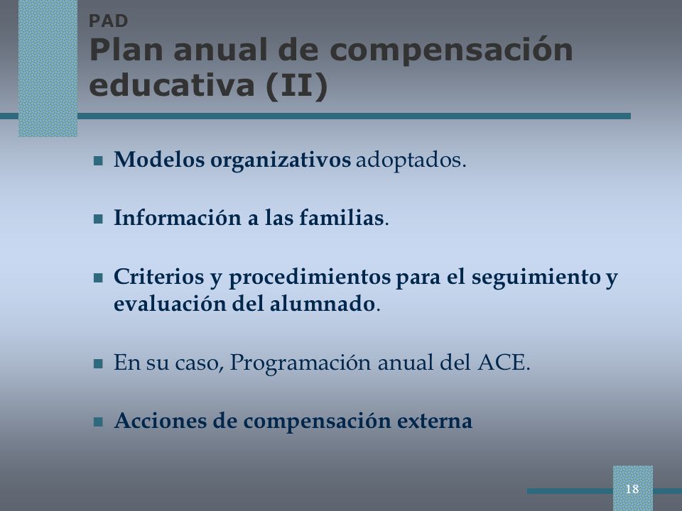 PAD Plan anual de compensación educativa (II)