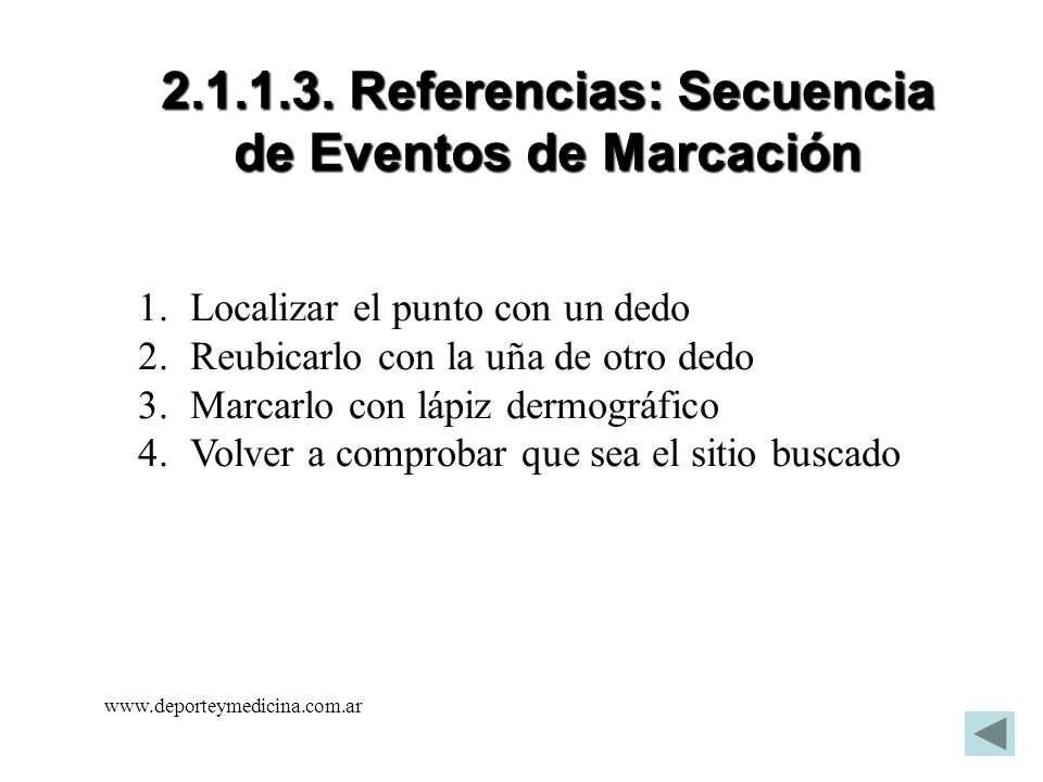 Referencias: Secuencia de Eventos de Marcación
