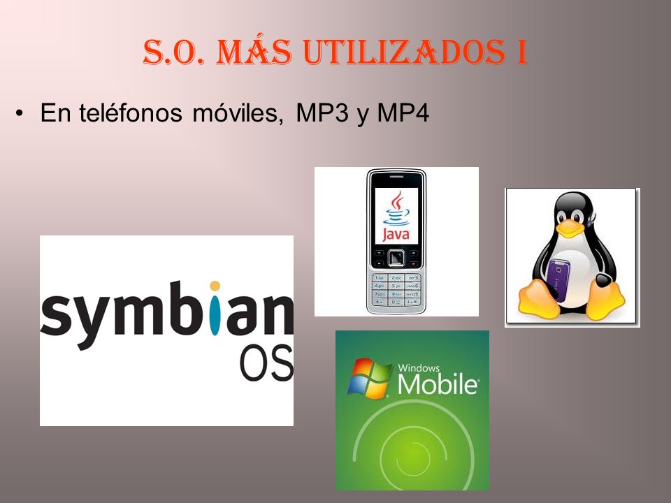S.O. más utilizados I En teléfonos móviles, MP3 y MP4