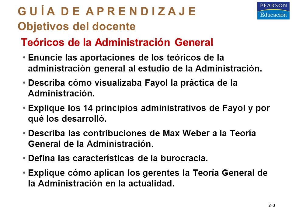 G U Í A D E A P R E N D I Z A J E Objetivos del docente