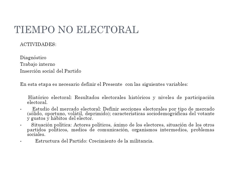TIEMPO NO ELECTORAL