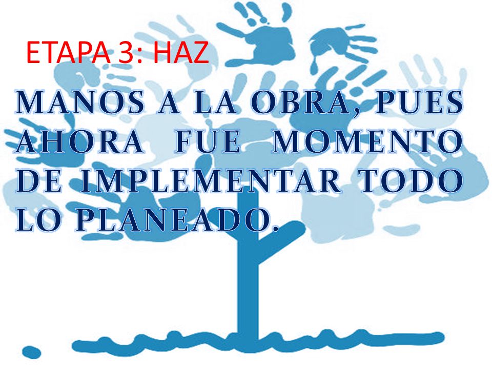 ETAPA 3: HAZ MANOS A LA OBRA, PUES AHORA FUE MOMENTO DE IMPLEMENTAR TODO LO PLANEADO.