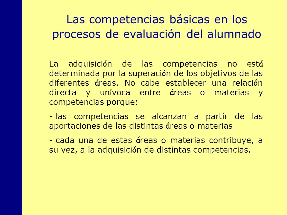 Las competencias básicas en los procesos de evaluación del alumnado