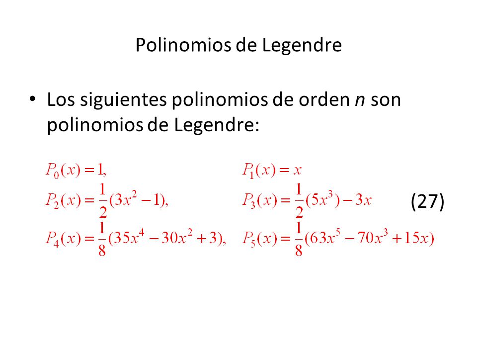 Polinomios de Legendre