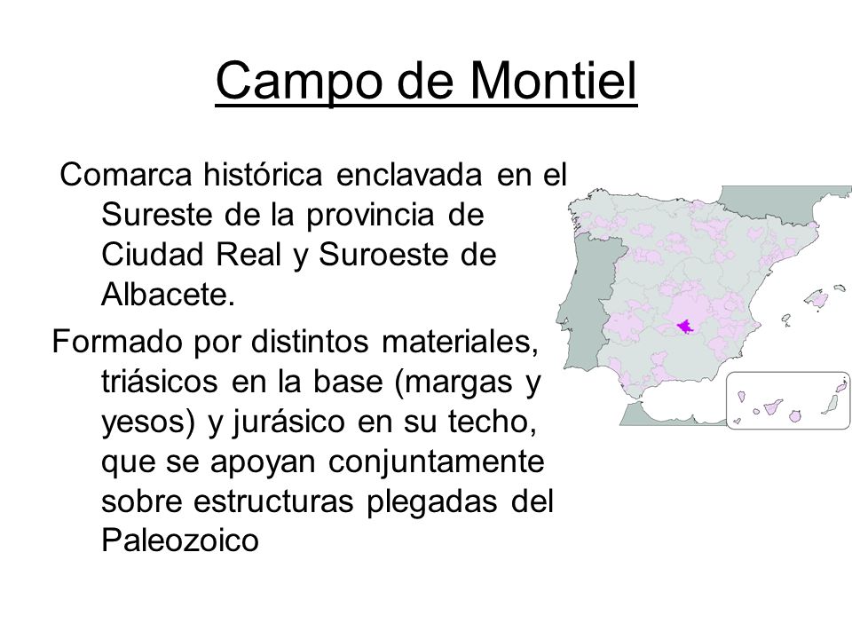 Campo de Montiel Comarca histórica enclavada en el Sureste de la provincia de Ciudad Real y Suroeste de Albacete.