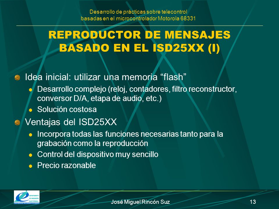 REPRODUCTOR DE MENSAJES BASADO EN EL ISD25XX (I)