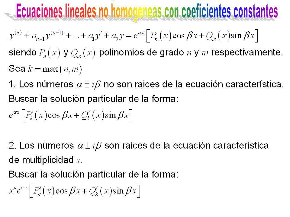 Ecuaciones lineales no homogeneas con coeficientes constantes