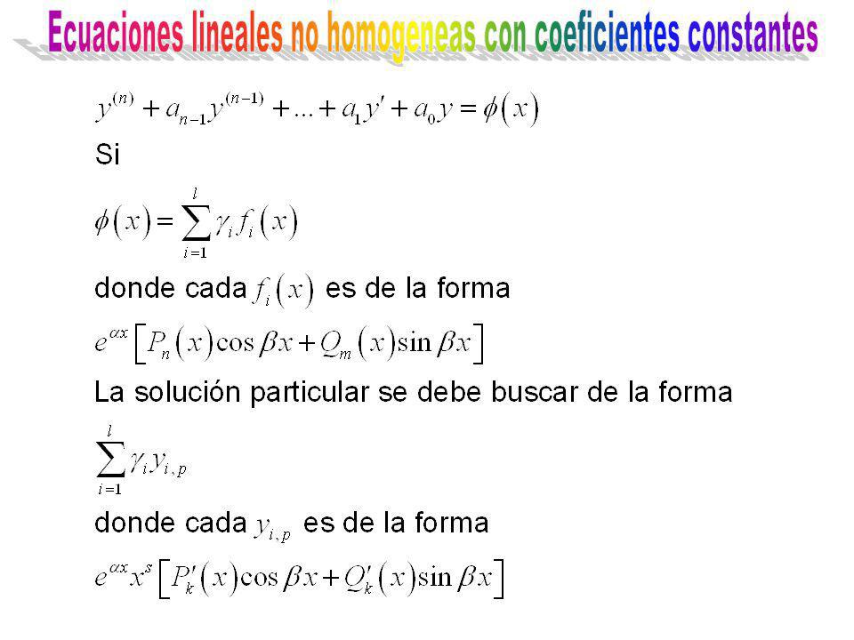 Ecuaciones lineales no homogeneas con coeficientes constantes
