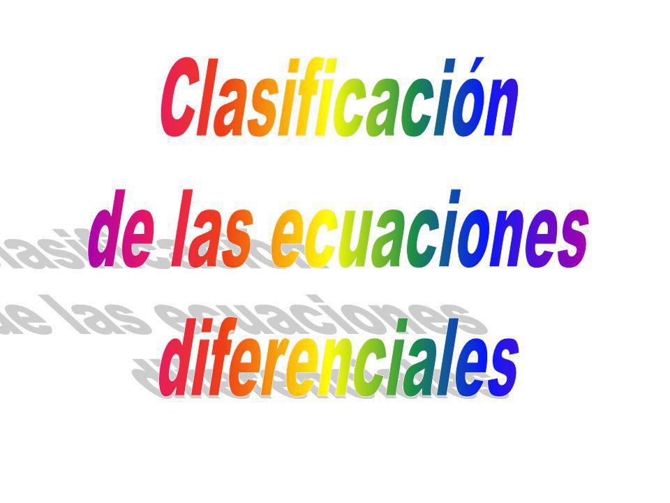 Clasificación de las ecuaciones diferenciales