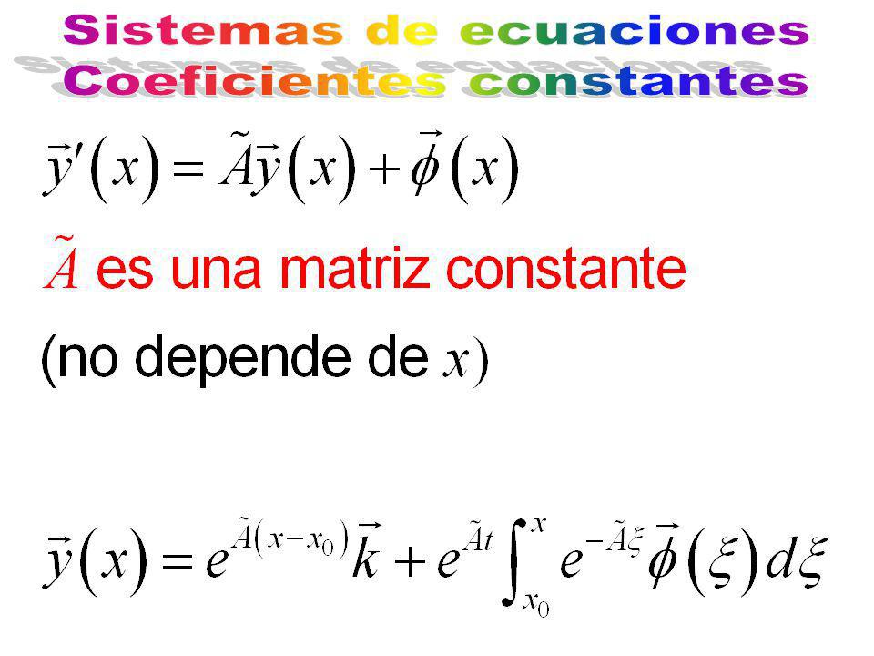 Sistemas de ecuaciones Coeficientes constantes