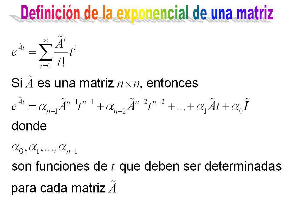 Definición de la exponencial de una matriz