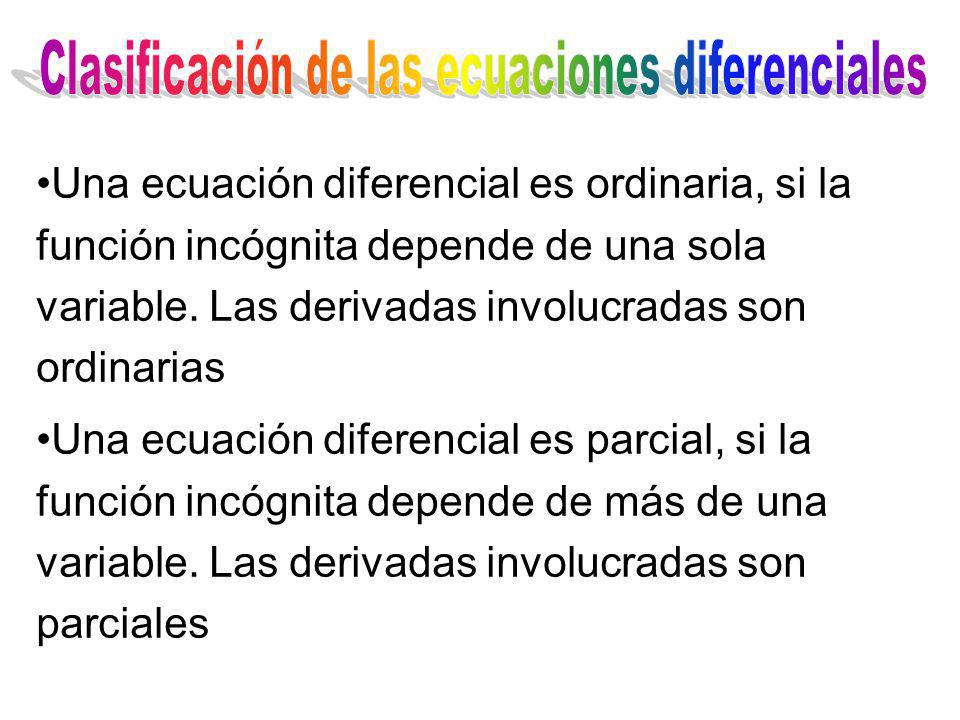 Clasificación de las ecuaciones diferenciales