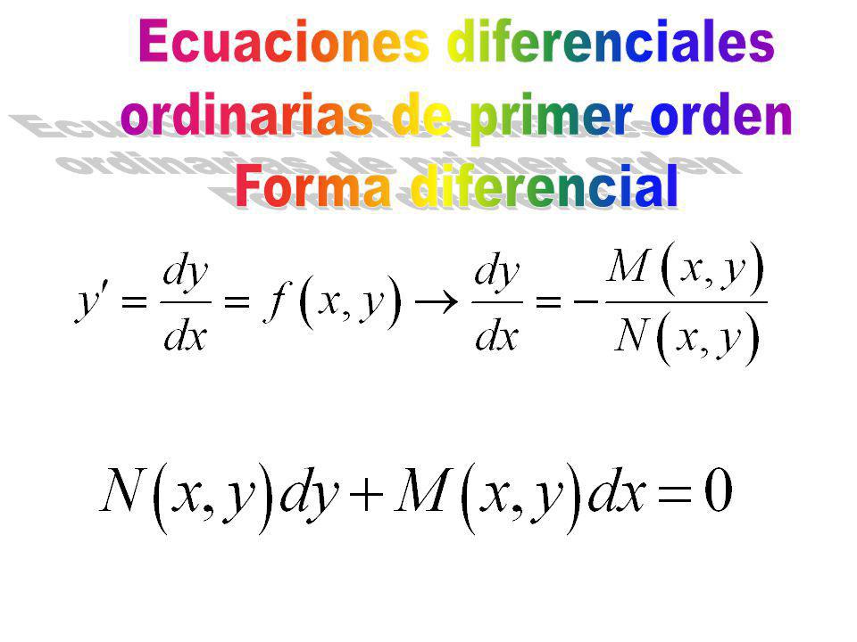 Ecuaciones diferenciales ordinarias de primer orden Forma diferencial