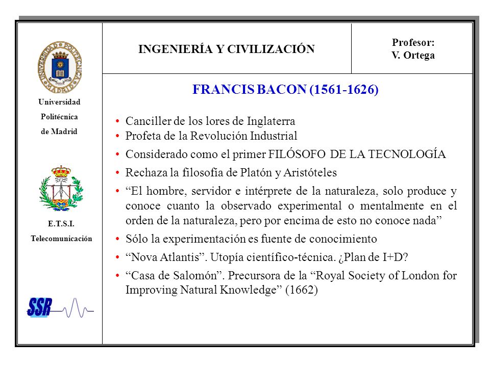 FRANCIS BACON ( ) Canciller de los lores de Inglaterra