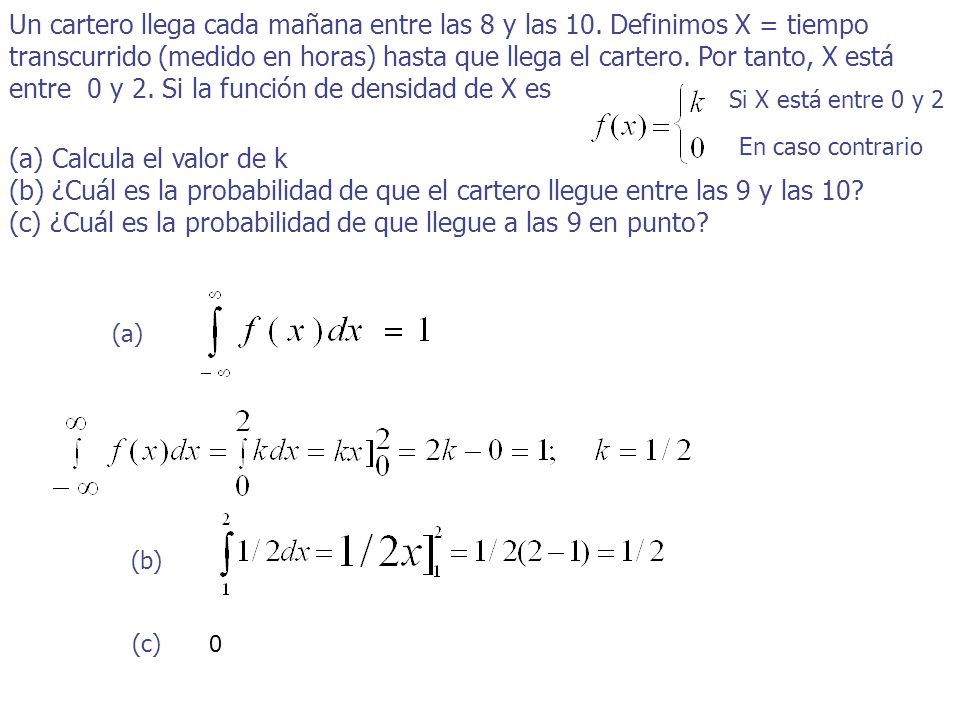entre 0 y 2. Si la función de densidad de X es