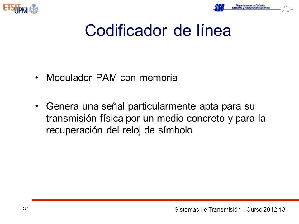 Codificador de línea Modulador PAM con memoria