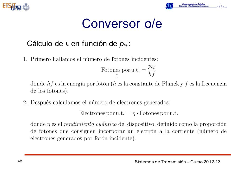 Conversor o/e Cálculo de is en función de pop: