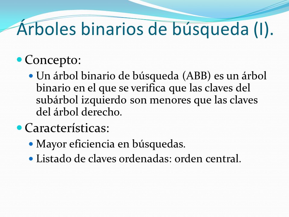 Árboles binarios de búsqueda (I).