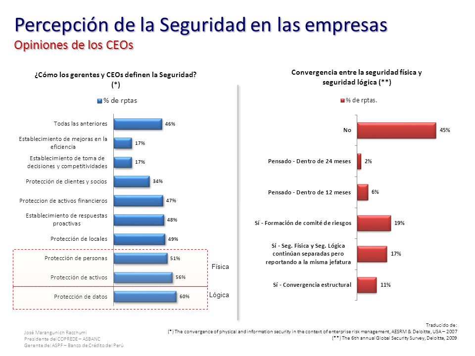 Percepción de la Seguridad en las empresas Opiniones de los CEOs