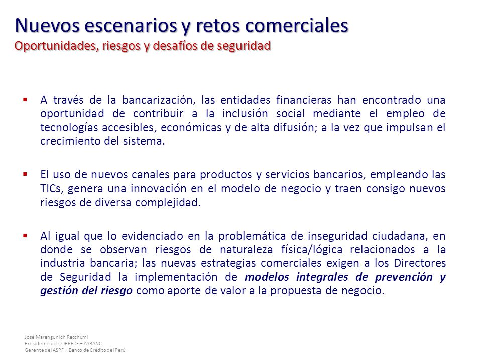 Nuevos escenarios y retos comerciales Oportunidades, riesgos y desafíos de seguridad