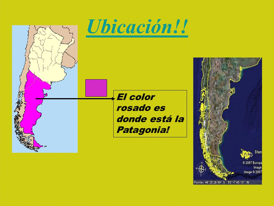 Ubicación!! El color rosado es donde está la Patagonia!