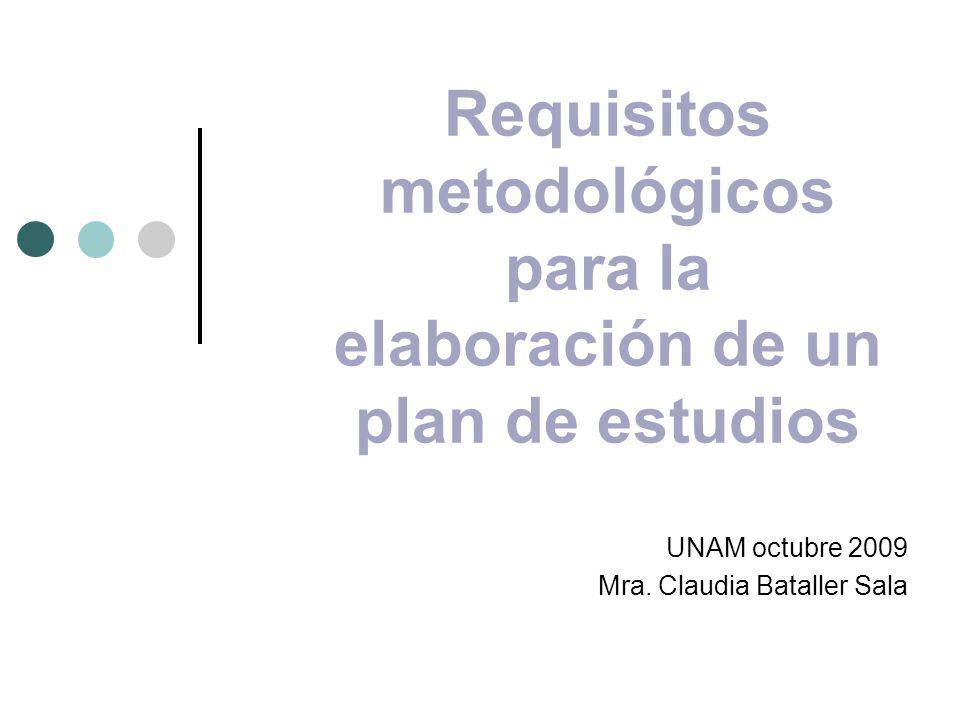Requisitos metodológicos para la elaboración de un plan de estudios