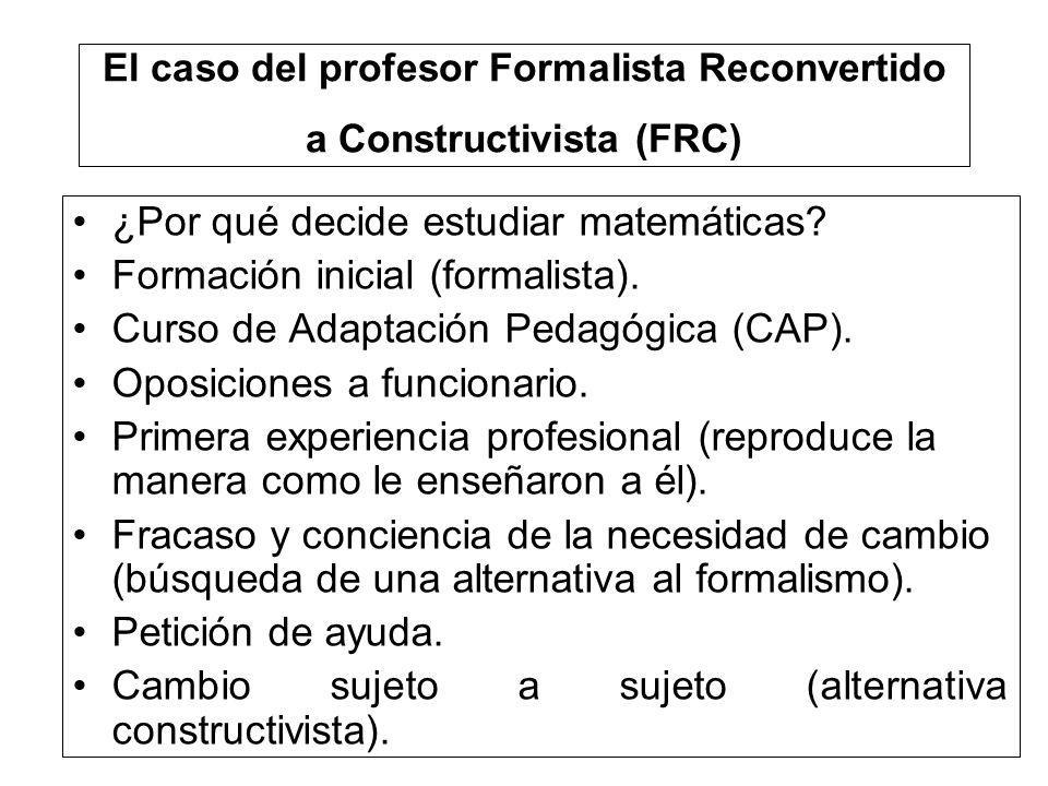 El caso del profesor Formalista Reconvertido a Constructivista (FRC)