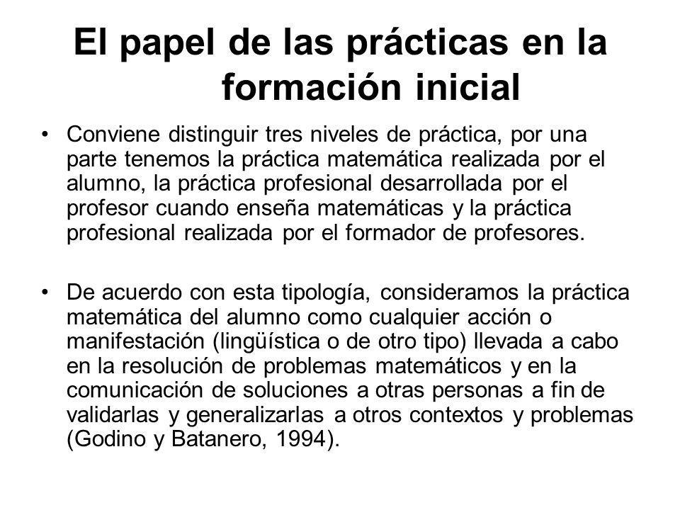 El papel de las prácticas en la formación inicial