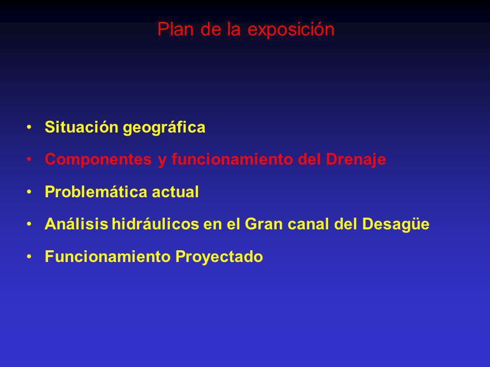 Plan de la exposición Situación geográfica