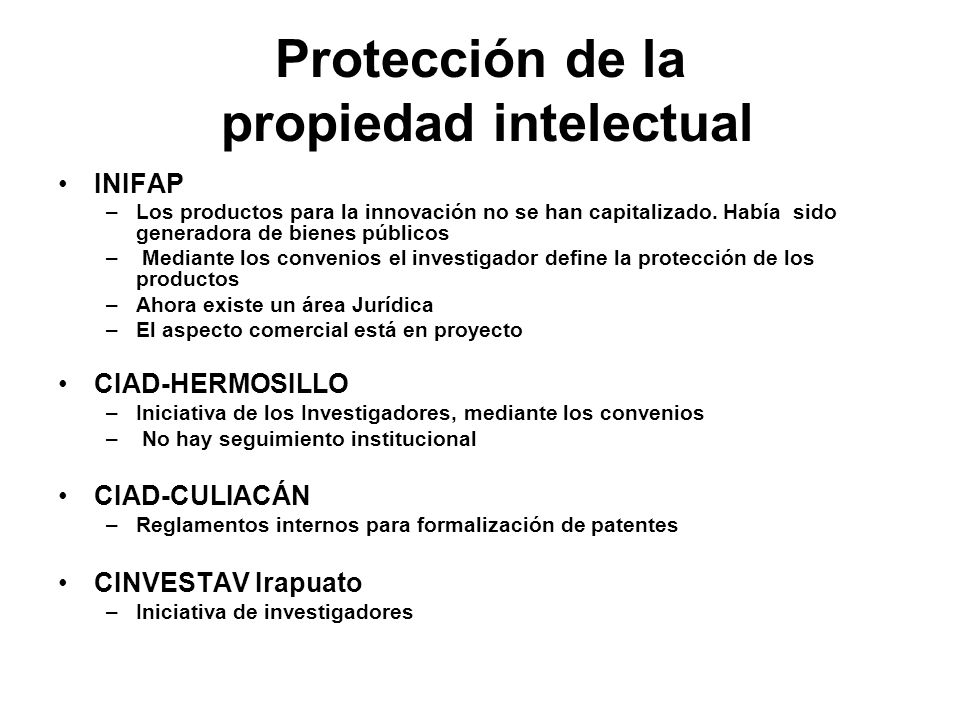 Protección de la propiedad intelectual