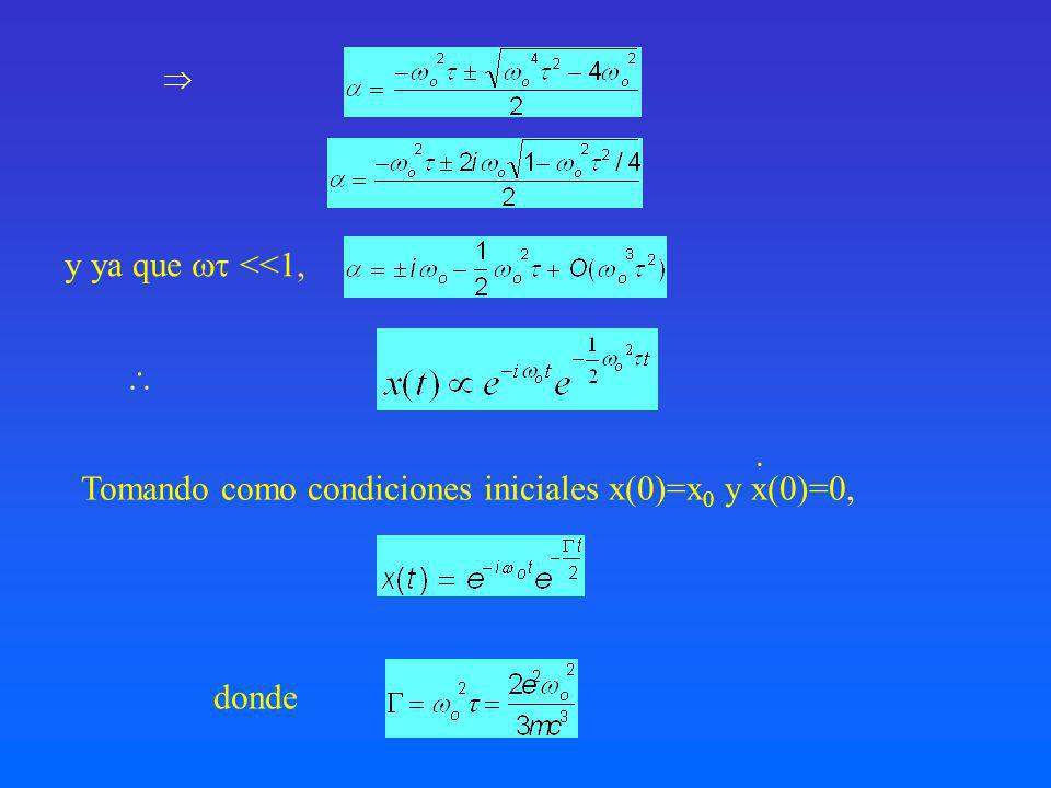 Tomando como condiciones iniciales x(0)=x0 y x(0)=0,
