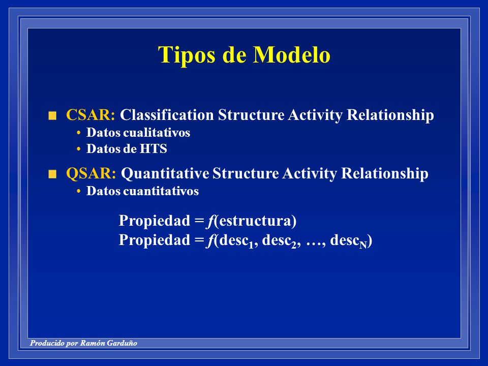 Tipos de Modelo CSAR: Classification Structure Activity Relationship