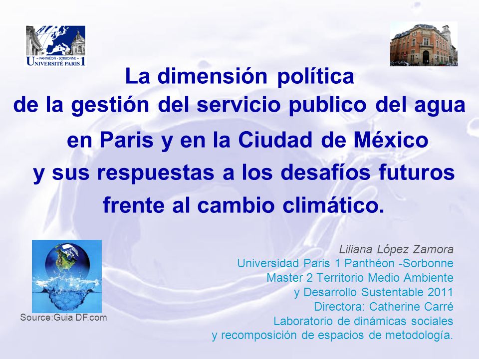 La dimensión política de la gestión del servicio publico del agua