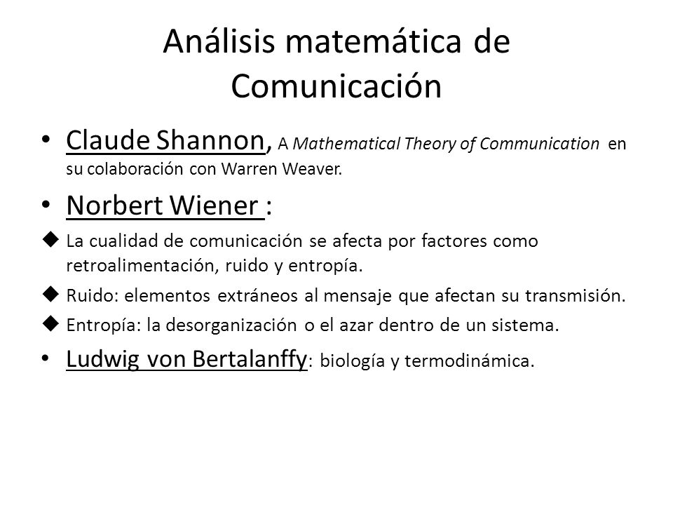 Análisis matemática de Comunicación