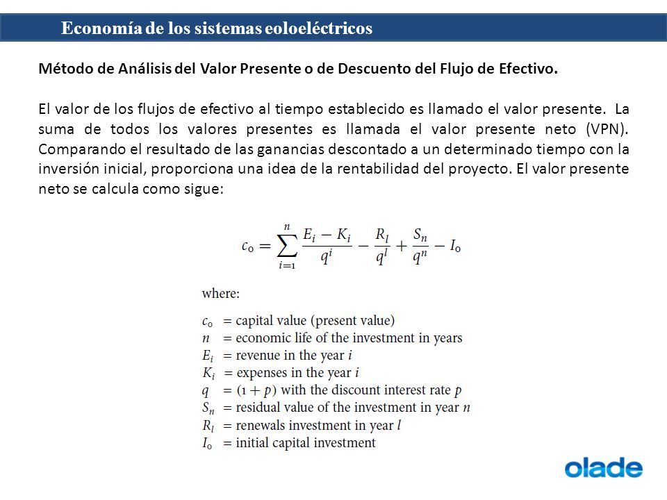 Método de Análisis del Valor Presente o de Descuento del Flujo de Efectivo.