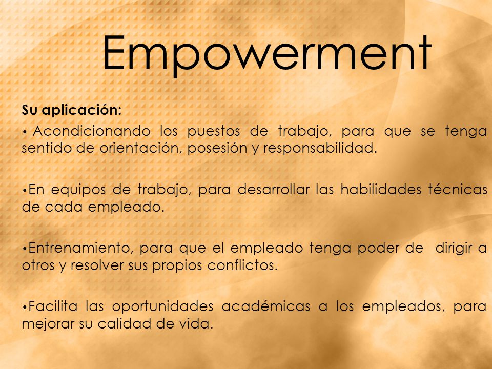 Empowerment Su aplicación: