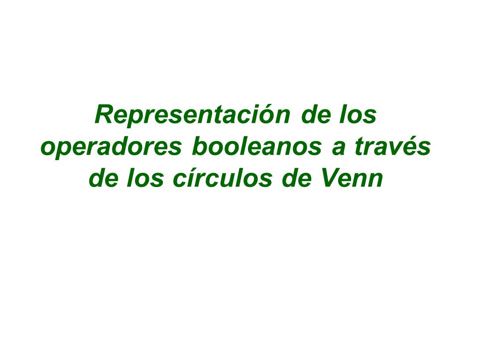 Representación de los operadores booleanos a través de los círculos de Venn