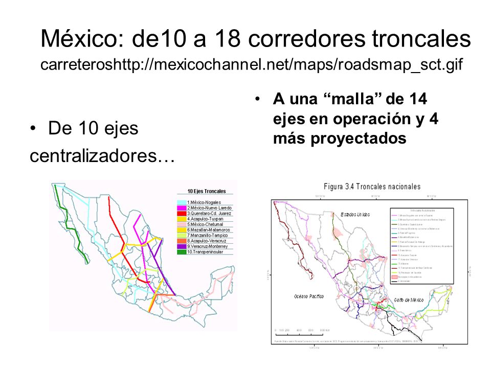México: de10 a 18 corredores troncales carreteroshttp://mexicochannel
