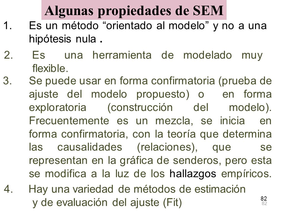 Es un método orientado al modelo y no a una hipótesis nula .