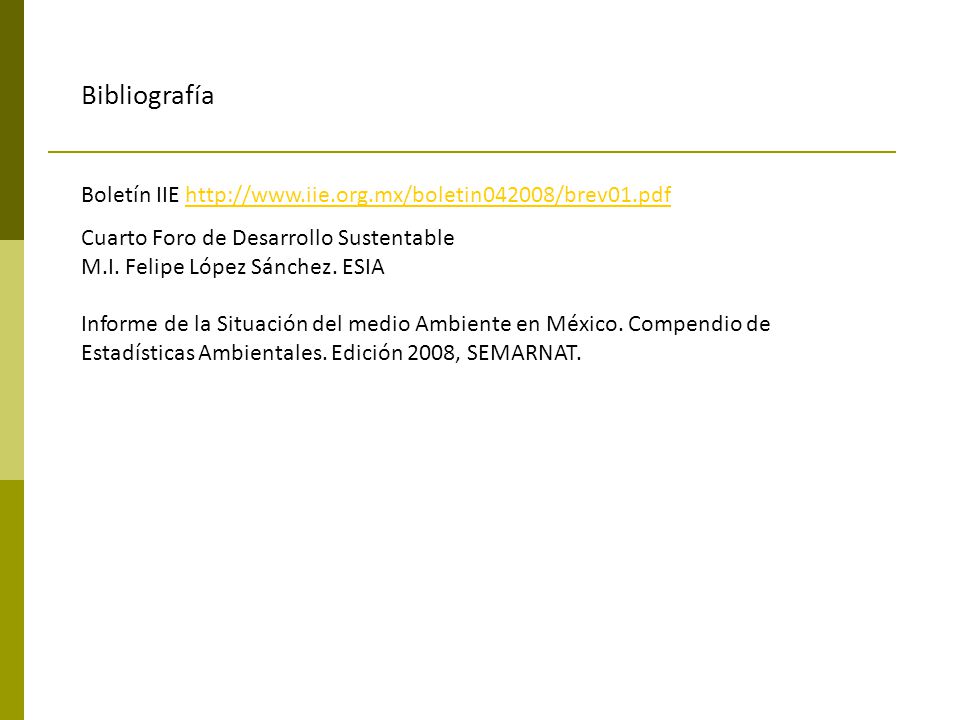 Bibliografía Boletín IIE   Cuarto Foro de Desarrollo Sustentable.