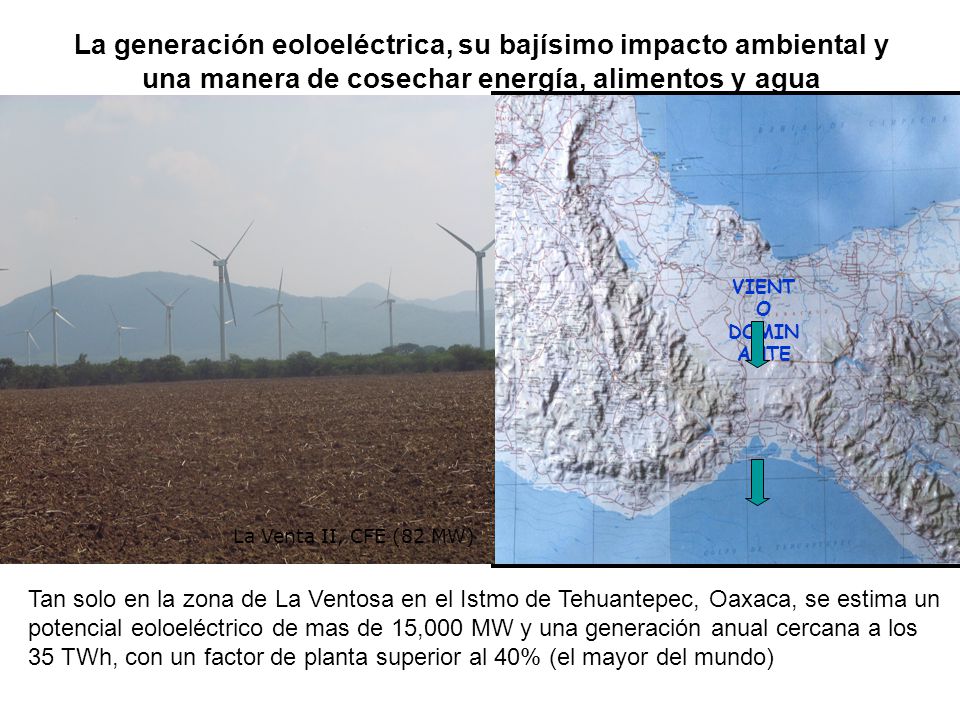 encabezadocv La generación eoloeléctrica, su bajísimo impacto ambiental y una manera de cosechar energía, alimentos y agua.