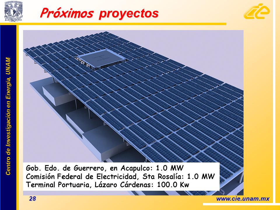 Próximos proyectos Gob. Edo. de Guerrero, en Acapulco: 1.0 MW