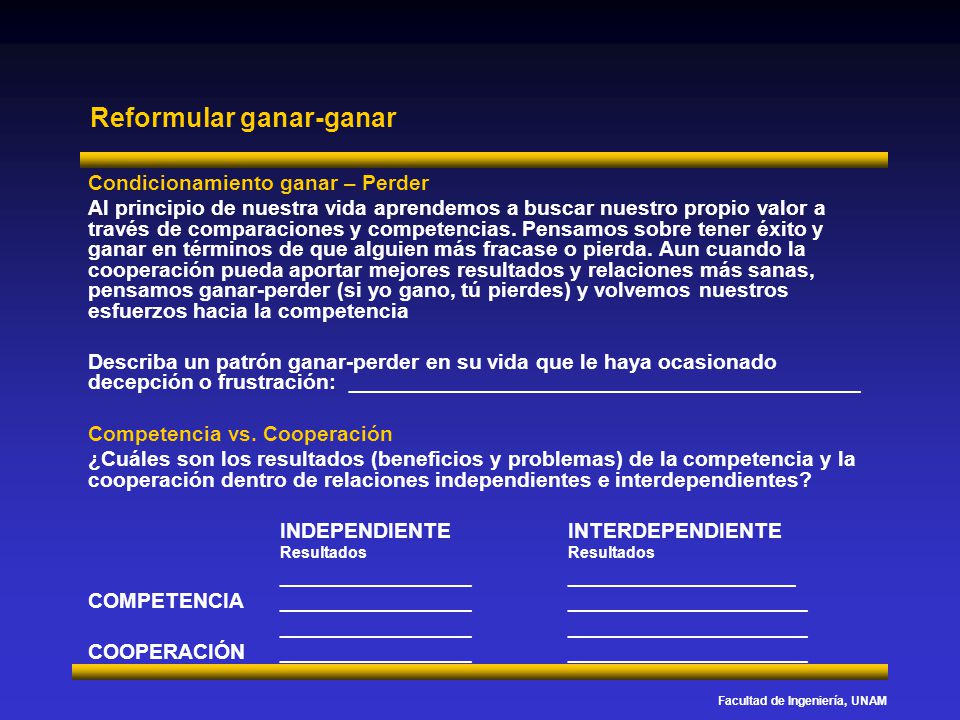 Reformular ganar-ganar
