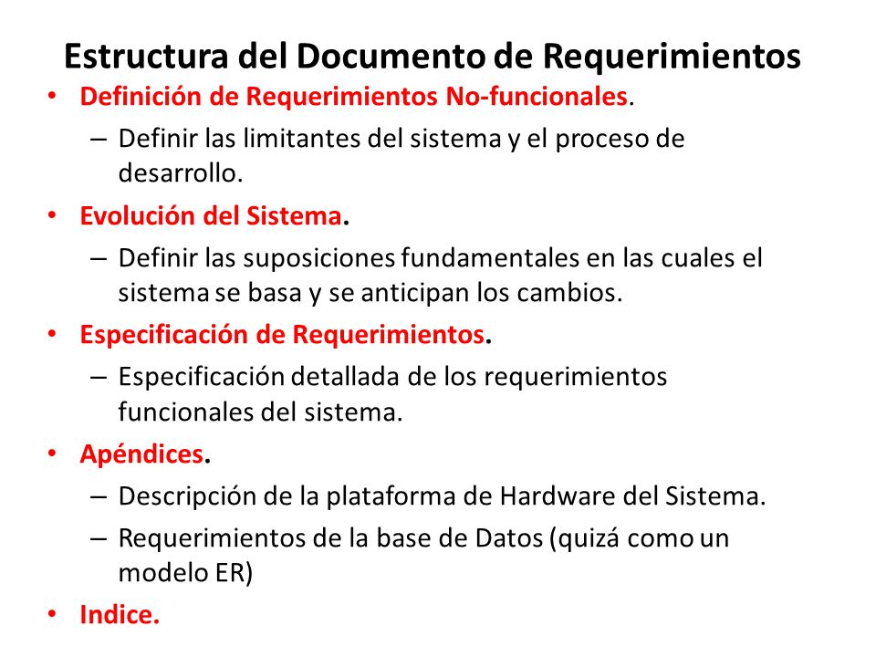 Estructura del Documento de Requerimientos
