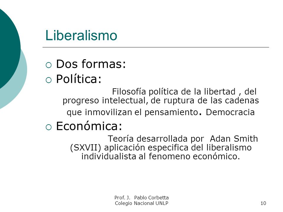 Prof. J. Pablo Corbetta Colegio Nacional UNLP