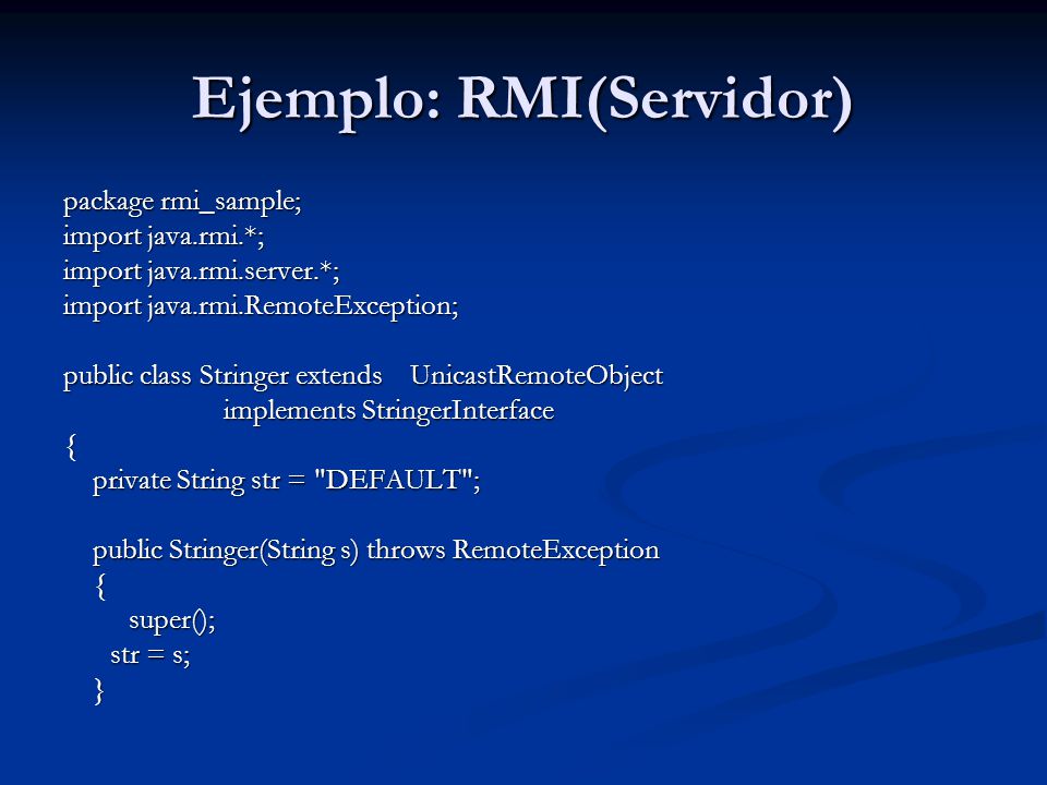 Ejemplo: RMI(Servidor)